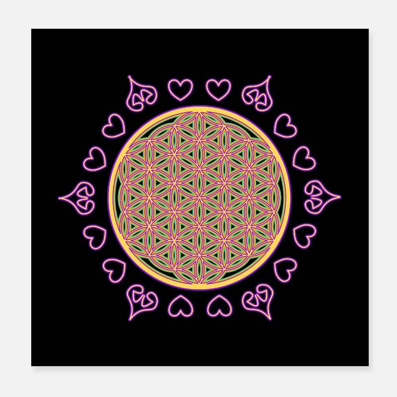 Fleur de Vie Poster 20 x 20 cm