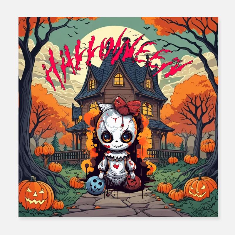 Halloween - Poster 8" x 8" (20x20 cm) - white