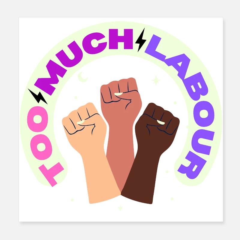 ZU VIEL ARBEIT Poster 20x20 cm