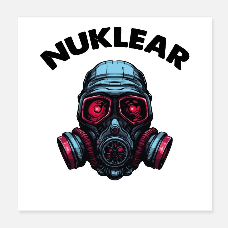 Gasmaske Poster 20x20 cm