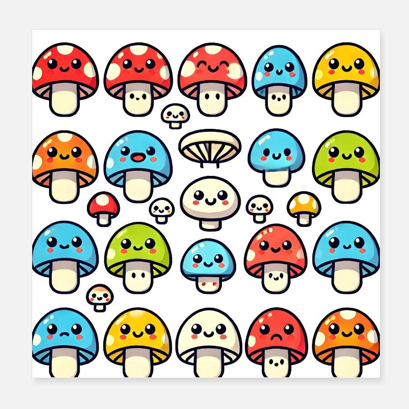 Pilze Poster 20x20 cm