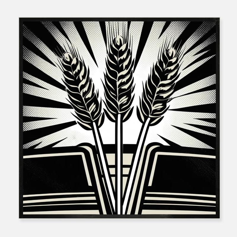 3 Ähren Getreide Weizen Poster 20x20 cm