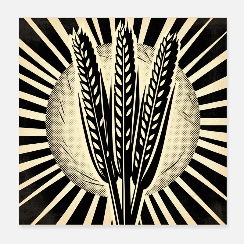 3 Getreide Ähren Weizen Poster 20x20 cm