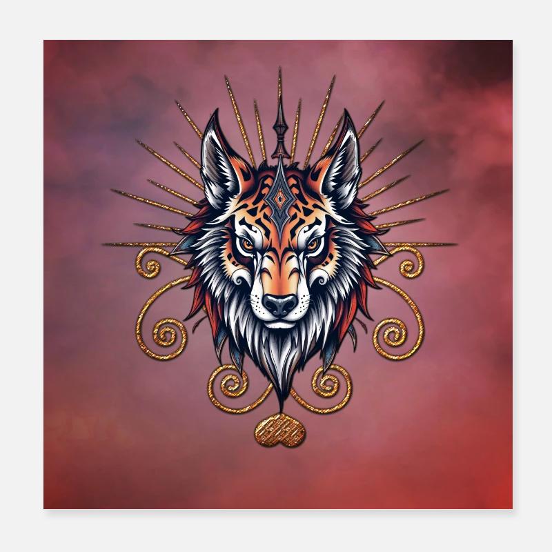 Superbe tête de loup Poster 20 x 20 cm