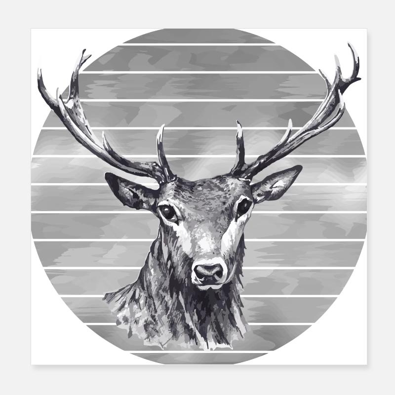 Hirsch Poster 20x20 cm