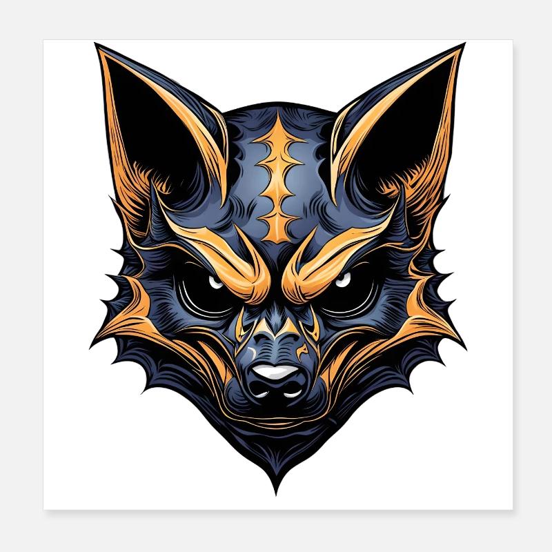 Une chauve-souris aventureuse Poster 20 x 20 cm