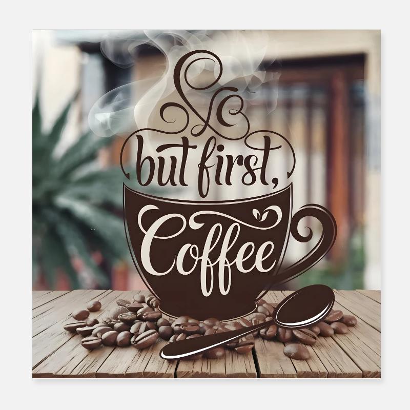 But first Coffee Poster 20x20 cm