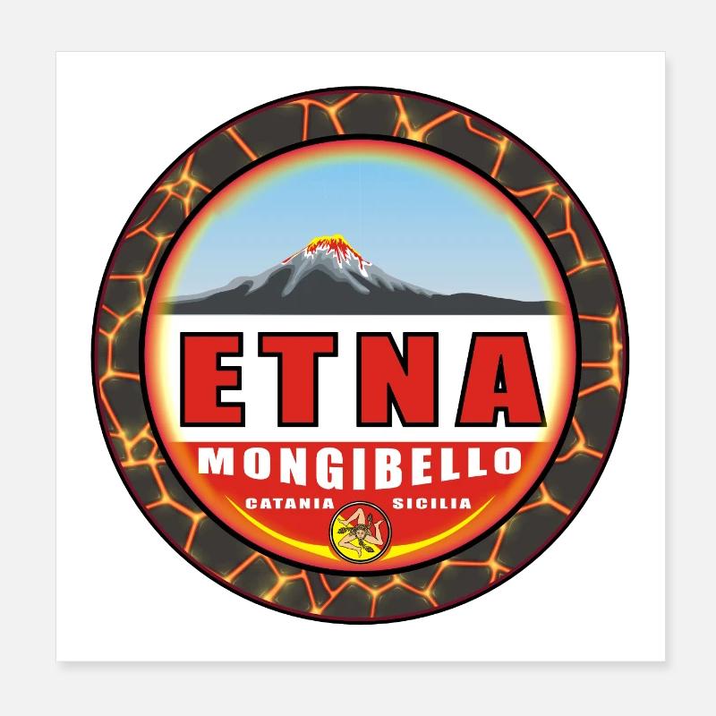 Etna Sicily Mongibello Catania Poster 8" x 8" (20x20 cm)
