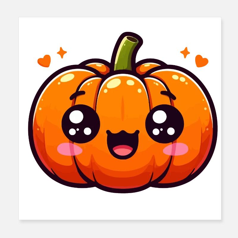 Cute Love Pumpkin Poster 8" x 8" (20x20 cm)