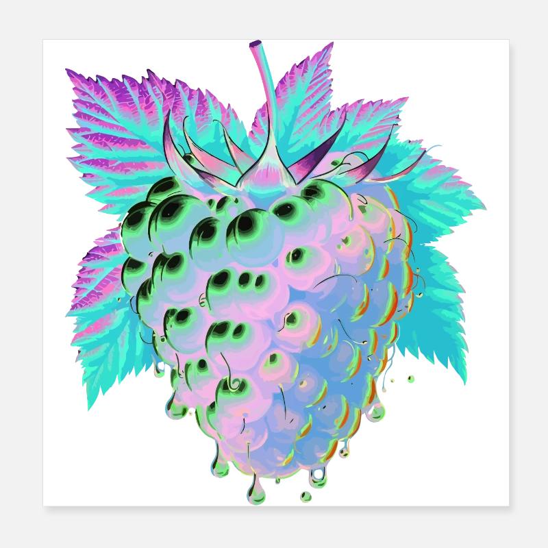 Flüssige psychedelische Himbeere Poster 20x20 cm
