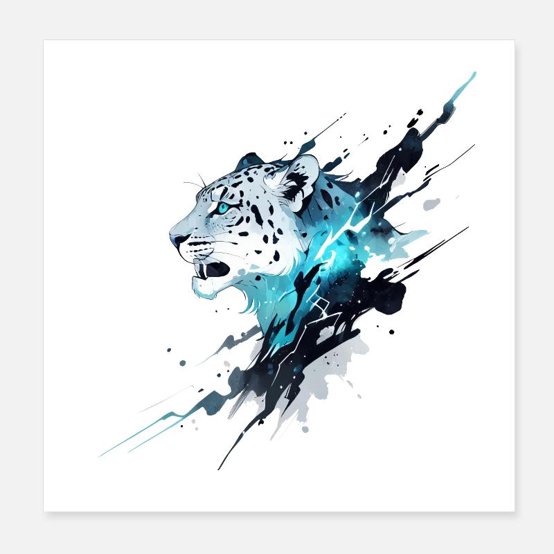Schneeleopard Poster 20x20 cm