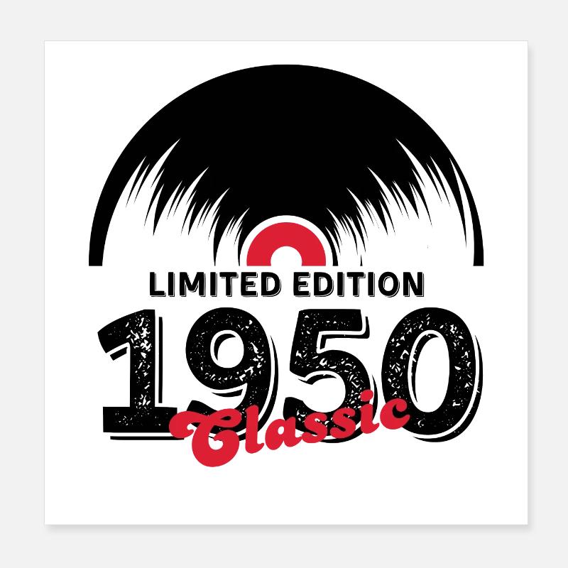 Limited edition 1950 Classic vinyle Poster 20 x 20 cm