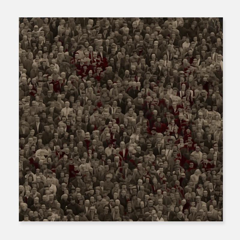 Unbekannte Menge Poster 20x20 cm