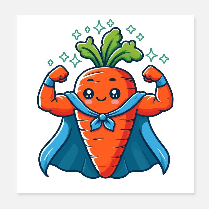 Super-Carotte musclé Poster 20 x 20 cm