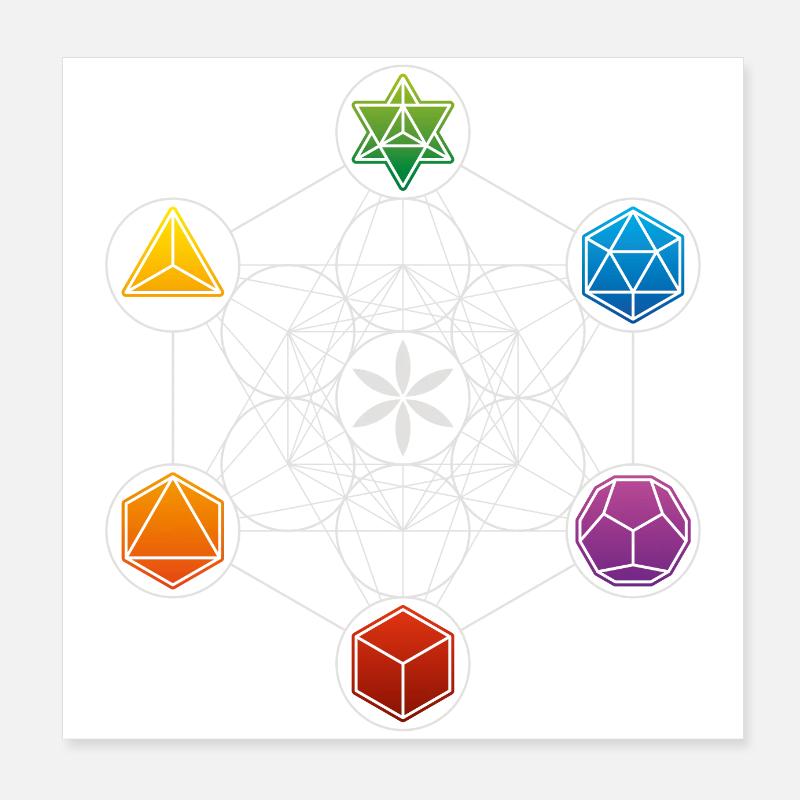 Solides de Platon Poster 20 x 20 cm