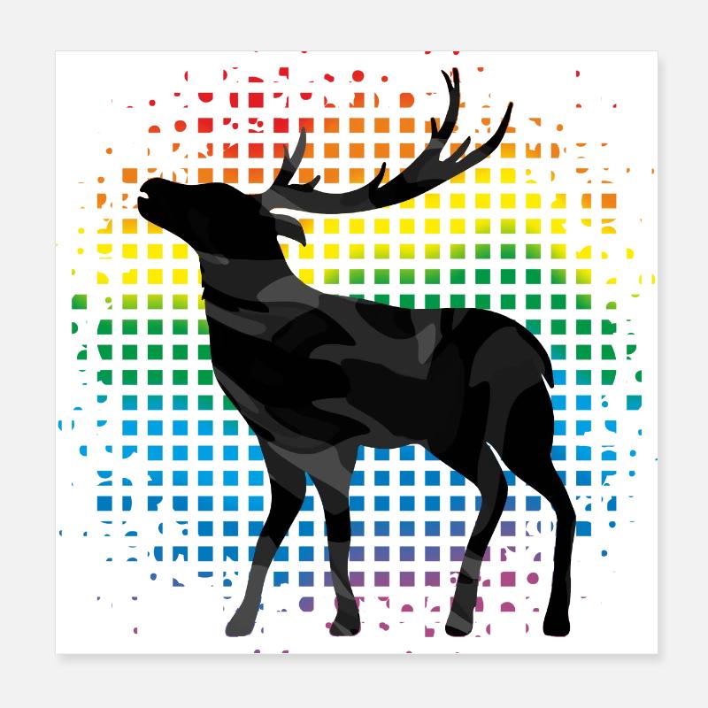 Hirsch Poster 20x20 cm