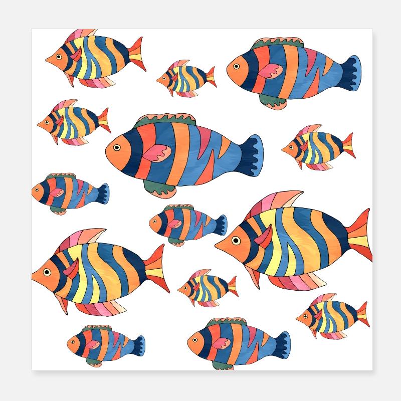 Fish Poster 8" x 8" (20x20 cm)