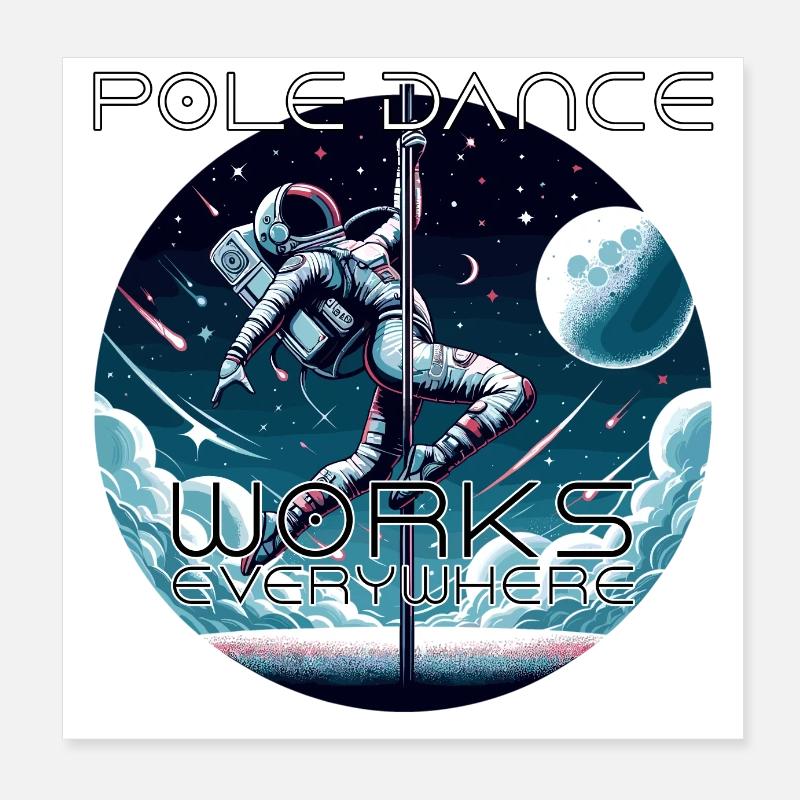 Pole Dance Astronautin Poledance Geschenk Poster 20x20 cm