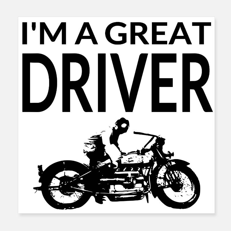 Motocyclette Poster 20 x 20 cm