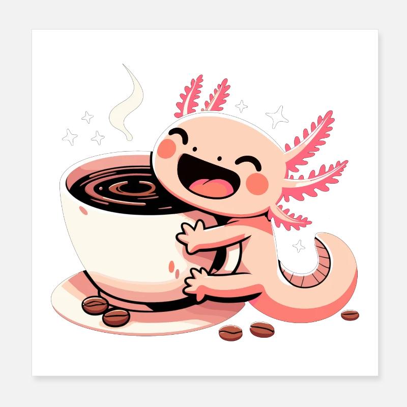 Axolotl Coffee Mug Gift Poster 8" x 8" (20x20 cm)