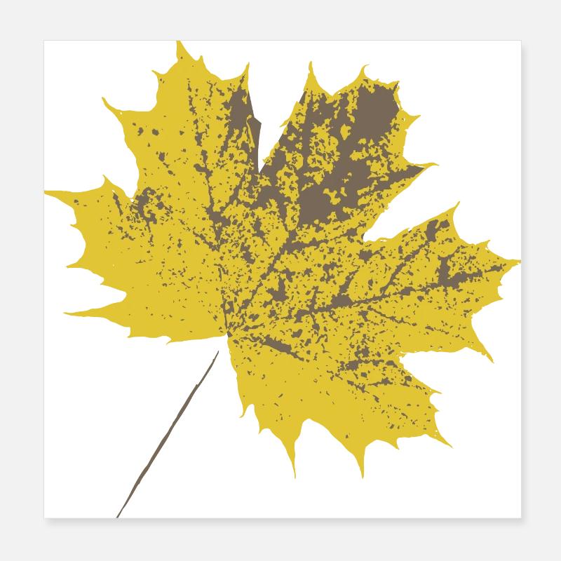 Yellow maple leaf - Poster 8" x 8" (20x20 cm) - white