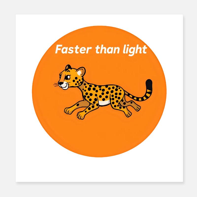 Vibrant Dessin animé guépard Sprint Poster 20 x 20 cm