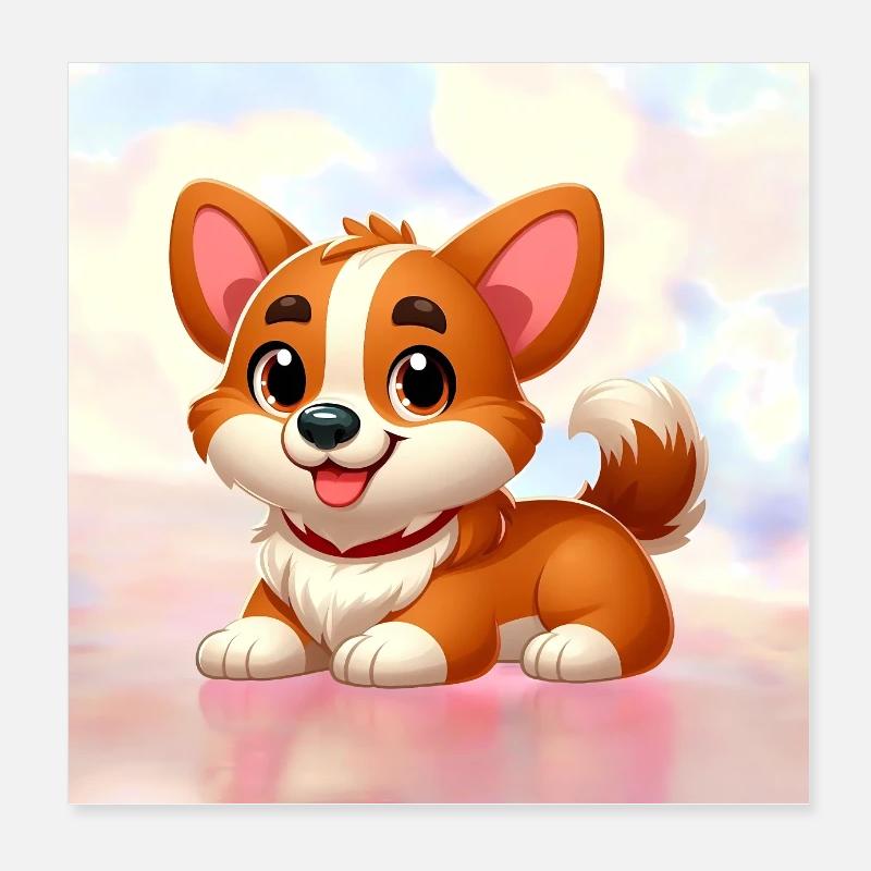 Corgi 11 Poster 8" x 8" (20x20 cm)