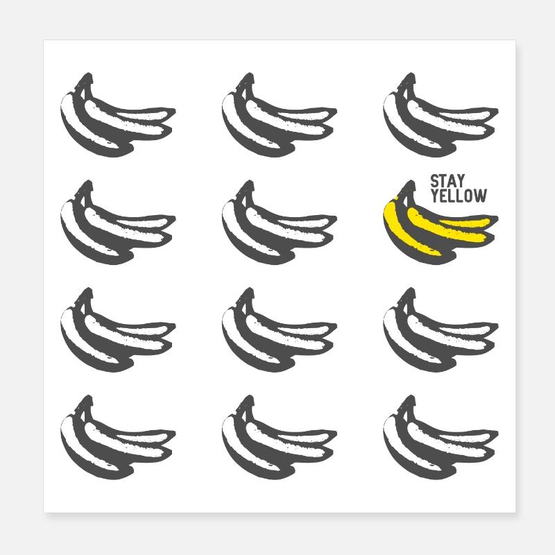 Style banane - Restez jaune Poster 20 x 20 cm
