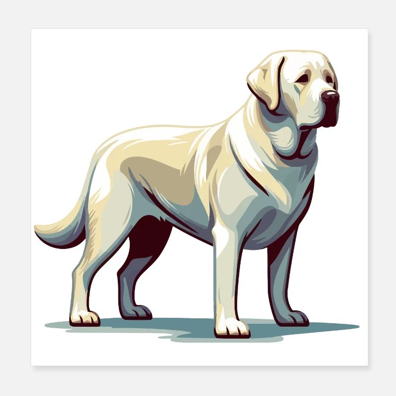 Stehender weißer Labrador Poster 20x20 cm