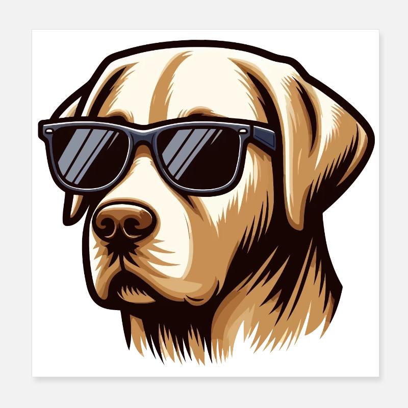 Cooler Labrador Hundekopf Poster 20x20 cm