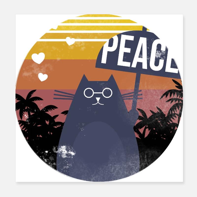 Funny Cat Poster 8" x 8" (20x20 cm)