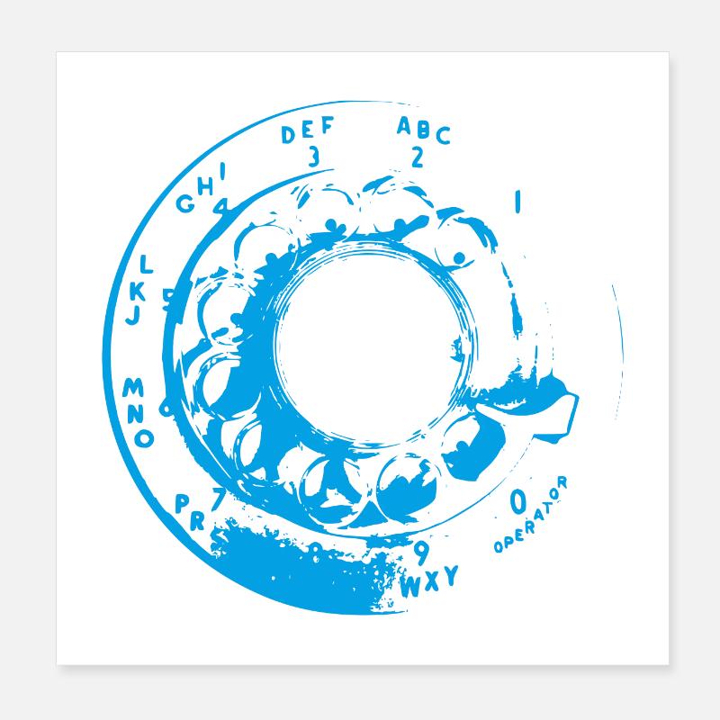 Look rétro - Bleu Poster 20 x 20 cm