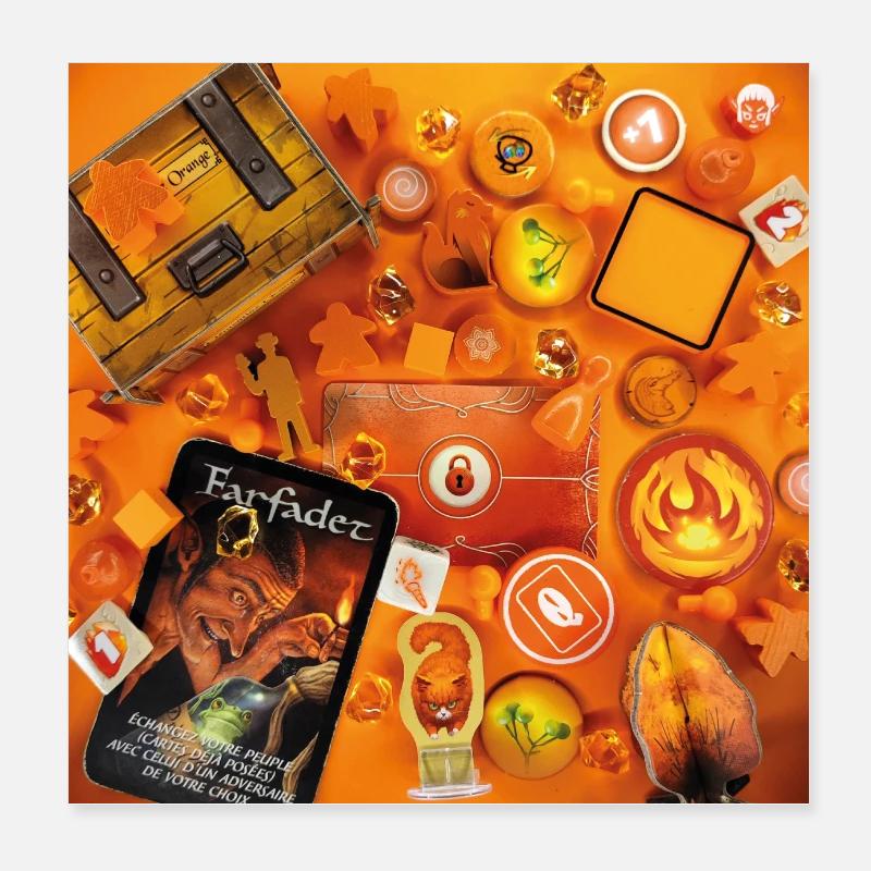 GAMES • ORANGE Poster 8" x 8" (20x20 cm)