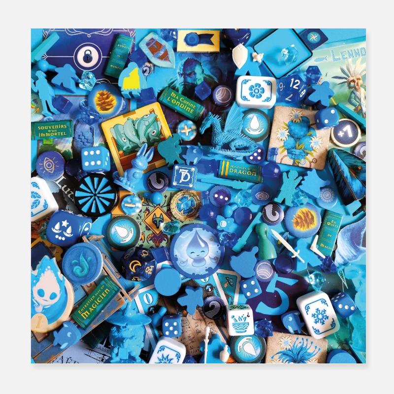 GIOCHI • BLU - Poster 20x20 cm - bianco