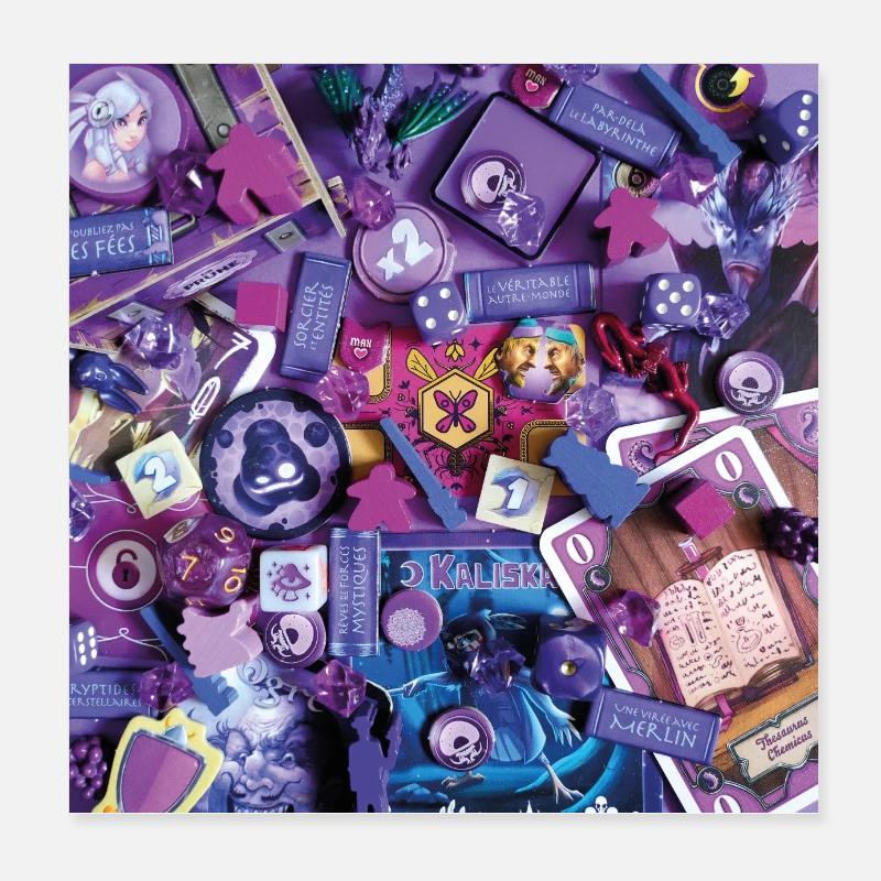 GAMES • PURPLE Poster 8" x 8" (20x20 cm)