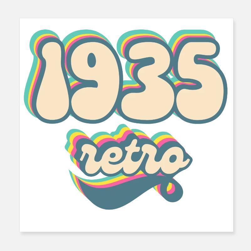 1935 Retro Geschenkidee Poster 20x20 cm