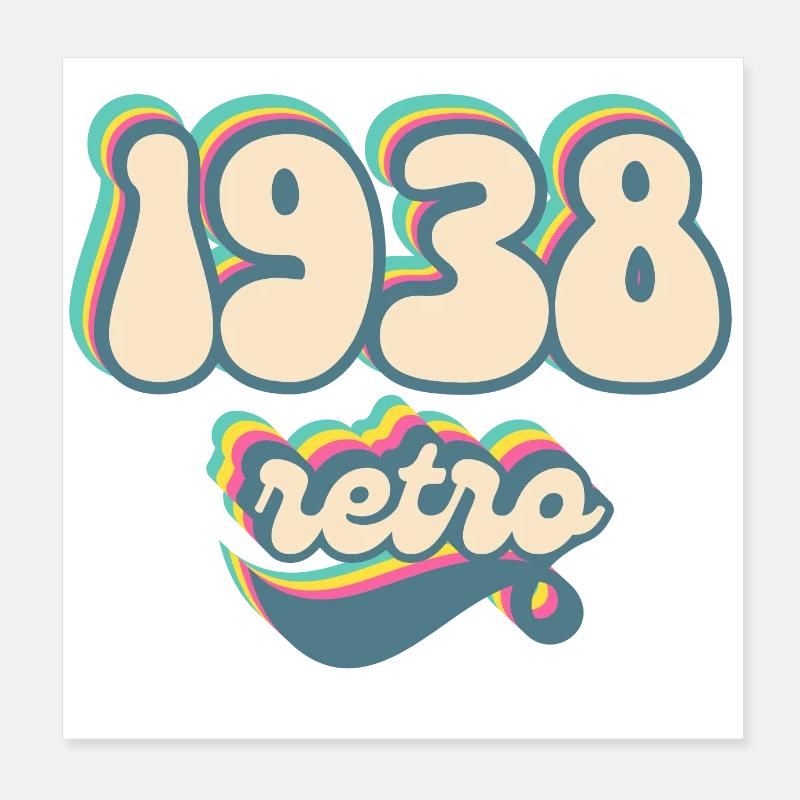 1938 Retro Geschenkidee Poster 20x20 cm