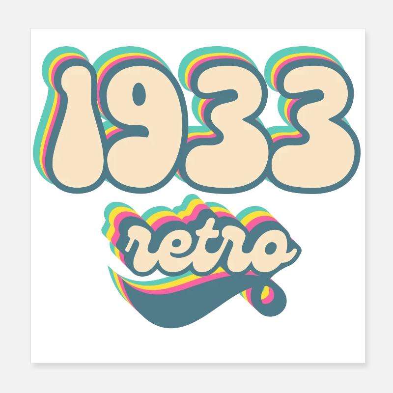 1933 retro idée cadeau Poster 20 x 20 cm