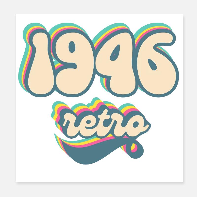 1946 retro idée cadeau Poster 20 x 20 cm