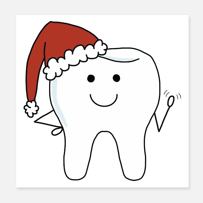 Weihnachtszahn Poster 20x20 cm