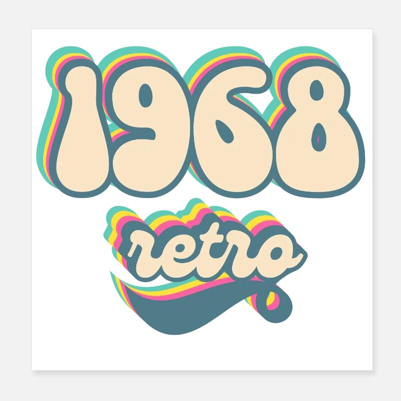 1968 Retro Geschenkidee Poster 20x20 cm