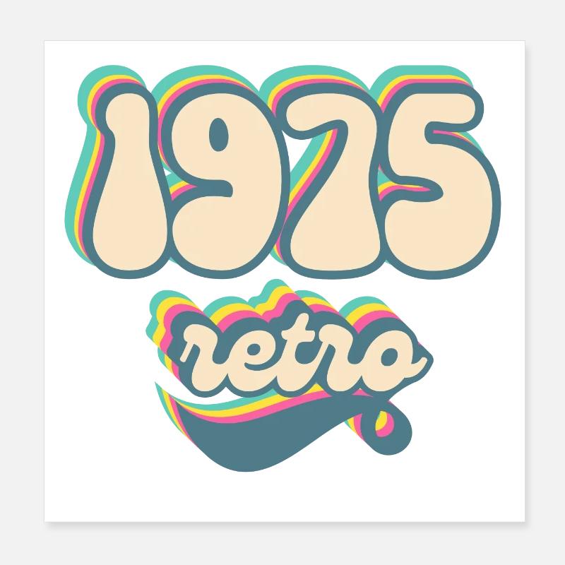 1975 Retro Geschenkidee Poster 20x20 cm