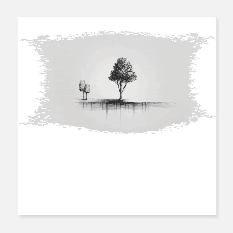 Minimalistischer Baum Minimalist Tree Poster 20x20 cm