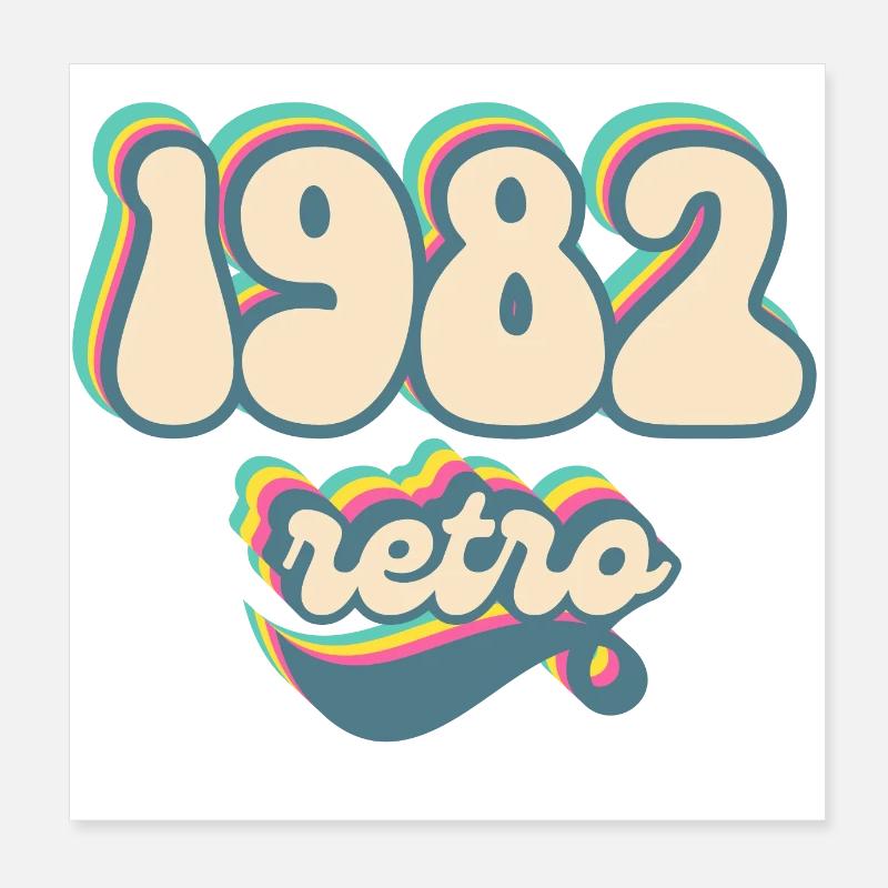 1982 Retro Geschenkidee Poster 20x20 cm