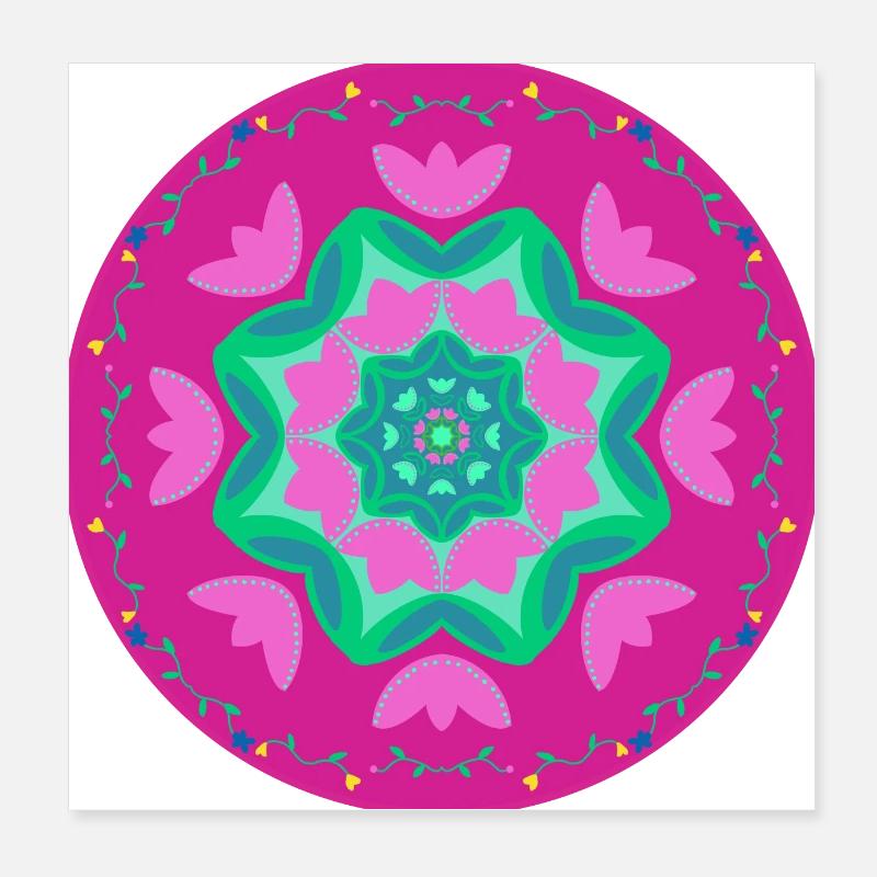 Tulipa Circle pink Poster 8" x 8" (20x20 cm)