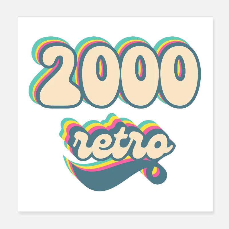 2000 Retro Geschenkidee Poster 20x20 cm