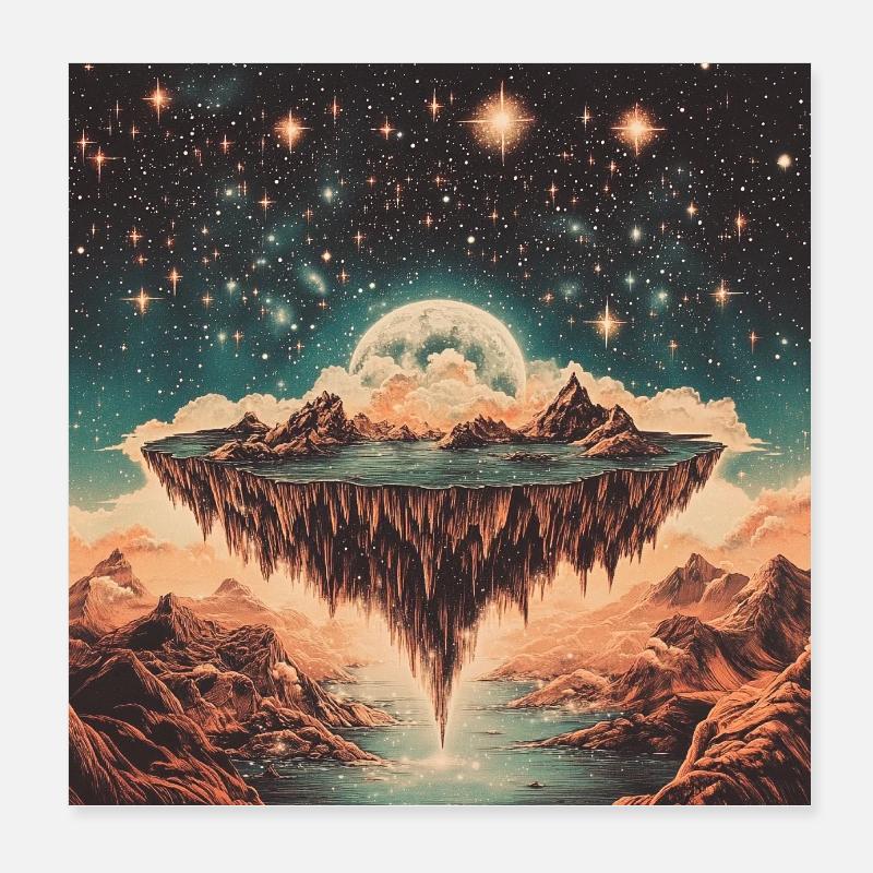 floating island Poster 20x20 cm