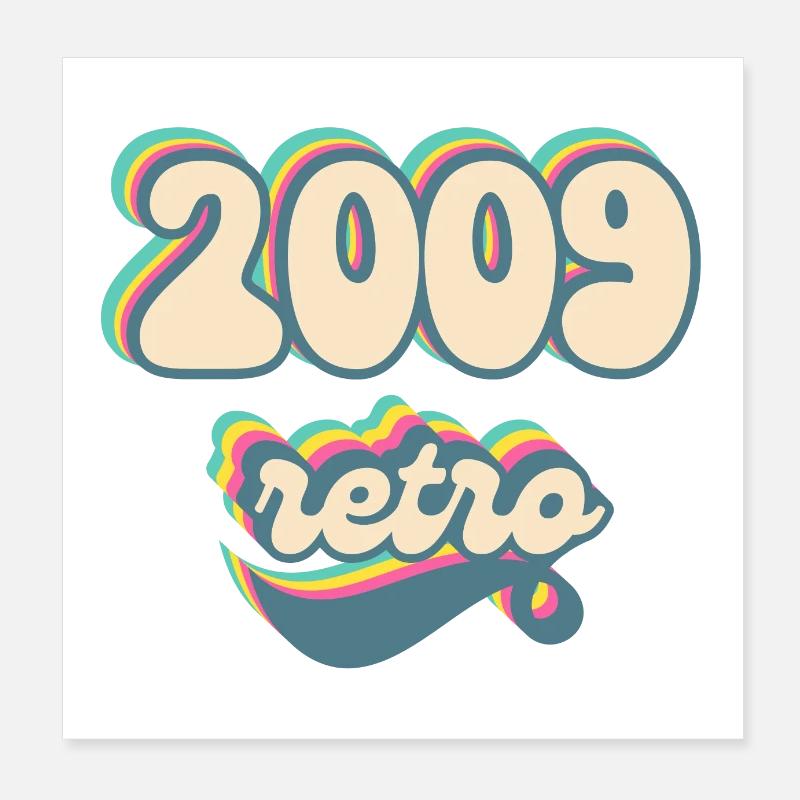 2009 retro idée cadeau Poster 20 x 20 cm