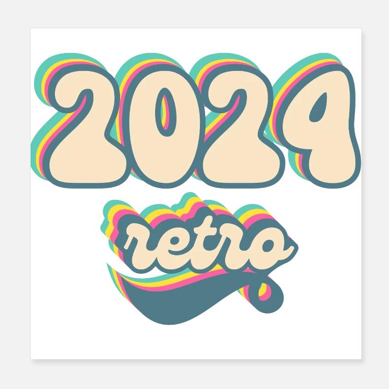 2024 retro idée cadeau Poster 20 x 20 cm