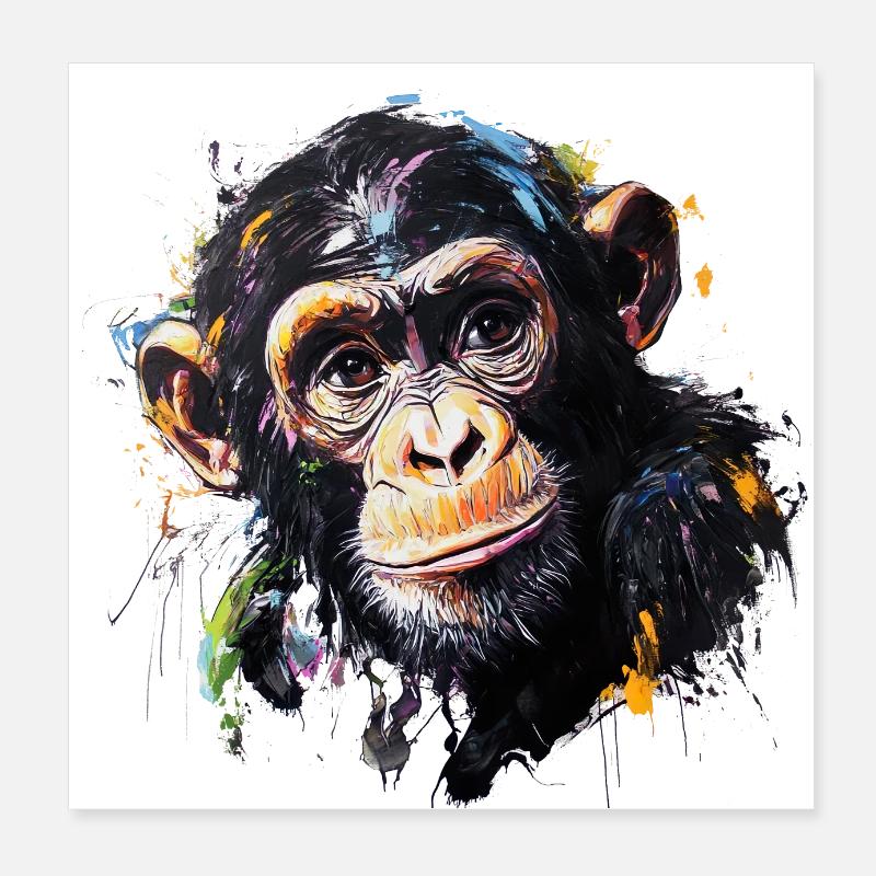 The chimpanzee – Our closest relative Poster 8" x 8" (20x20 cm)